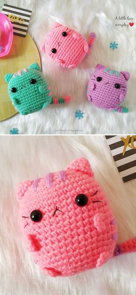 Small Crochet Gifts, 2023 Crochet, Keychain Designs, Crochet Cat Toys, Huge Cat, Quick Crochet Projects, Crochet Cat Pattern, Crochet Animals Free Patterns, Handmade Keychain