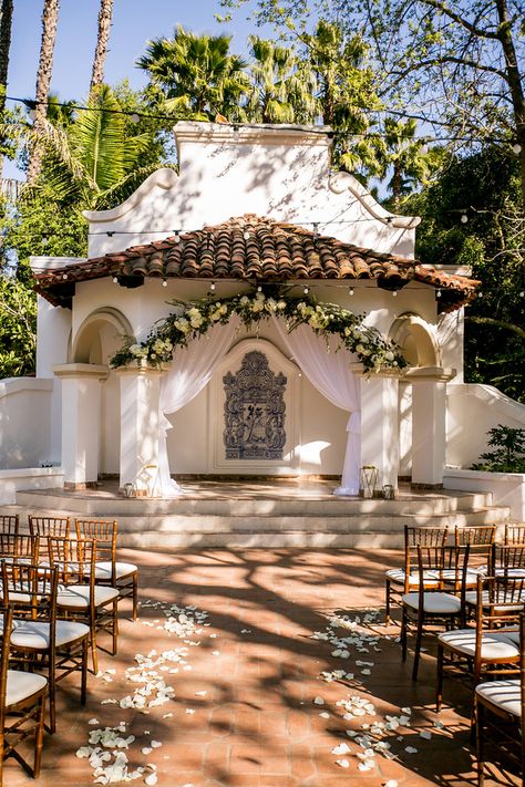 Hacienda Style Wedding at Rancho Las Lomas Wedding Venues Hacienda, Wedding In Hacienda, Ranchera Wedding Theme, Rancho Theme Wedding, Big Mexican Wedding, Mexican Wedding Altar, Hacienda Wedding Ceremony, Spanish Estate Wedding, Wedding Venues Mexican Style