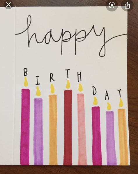 Diy Birthday Cards For Mom, Easy Birthday Cards Diy, Grandma Birthday Card, Step Card, Creative Birthday Cards, Anniversaire Diy, Birthday Card Drawing, Homemade Birthday, Simple Birthday Cards