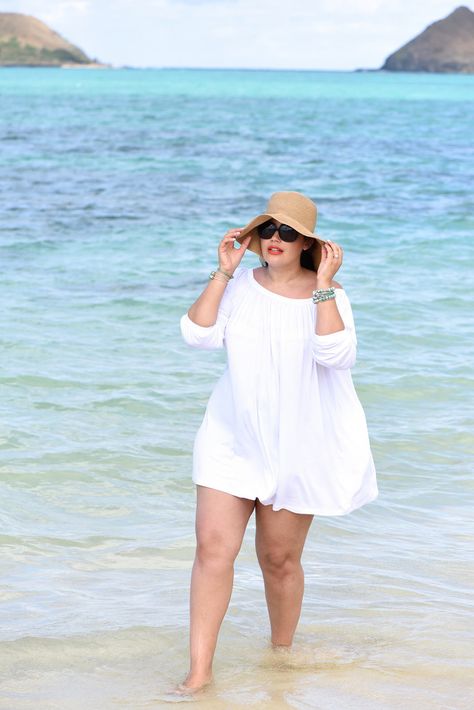 Beach Outfit Plus Size, Beach Outfits Women Plus Size, Plus Size Beach Outfits, Beach Plus Size, Plus Size Beach Wear, Pandora Accessories, Lanikai Beach, Moda Curvy, Beach Hawaii