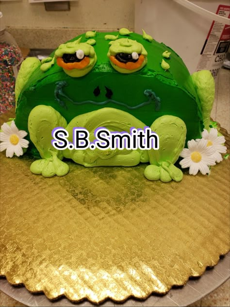 Half Round Cake Ideas, Half Round Cake Designs, Animal Shaped Cakes, Half Round Cake, Half Cake Design, Egg Shaped Cake, Cake Drawings, Round Frog, Dq Cakes