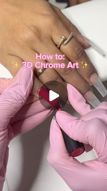 𝓐 𝙉 𝙏 𝙄 𝙌 𝙐 𝙀 🦋 on Instagram: "How to: ✨3D Chrome Art ✨

Link in bio to book with me! 💗" How To Do 3d Chrome Nails, 3d Chrome Art, 3d Chrome Nails, Nail Art Chrome, Chrome Art, 3d Chrome, Instant Nails, Chrome Nails, Link In Bio