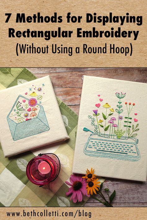 How To Display Embroidery Wall Art, Embroidery Mounting Ideas, Decorating Embroidery Hoop, Displaying Cross Stitch Wall Art, How To Display Hand Embroidery, Hand Embroidery Display Ideas, Displaying Embroidery Ideas, Framing Embroidery Ideas, How To Gift Embroidery