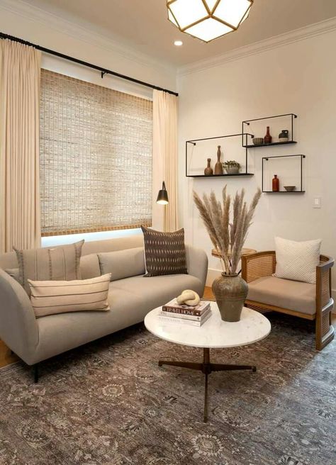 Suede Couch, Behind Couch, Living Room Dining Room Combo, Window Treatments Living Room, Apartment Goals, Dining Room Combo, Hunter Douglas, Curtains Living Room, Proud To Be