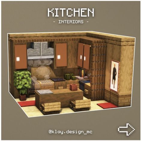 Minecraft Interior Design Kitchen, Minecraft Interior Ideas, Interior Design Minecraft, Minecraft House Interior, Minecraft House Decor, Minecraft Kitchens, Minecraft Kitchen Ideas, Minecraft Interior, Minecraft Interior Design