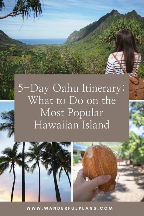 5-Day Oahu Itinerary: What to Do on the Most Popular Hawaiian Island - Wanderful Plans Oahu Itinerary 5 Days, Oahu Honeymoon, Schofield Barracks Hawaii, Oahu Trip, Oahu Itinerary, Things To Do On Oahu, Hawaiian Honeymoon, Hawaii Itinerary, Hawaiian Travel