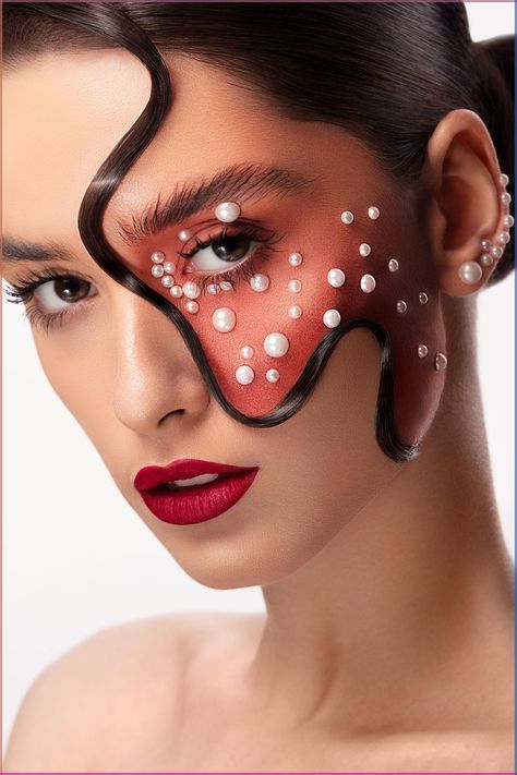 Avant Garde Makeup Creative Inspiration, Avant Garde Makeup Creative, Fantasy Makeup Ideas Creative, Avant Garde Makeup Editorial, High Fashion Makeup Editorial, Haute Couture Makeup, Makeup Avant Garde, Scar Makeup, Fashion Editorial Makeup