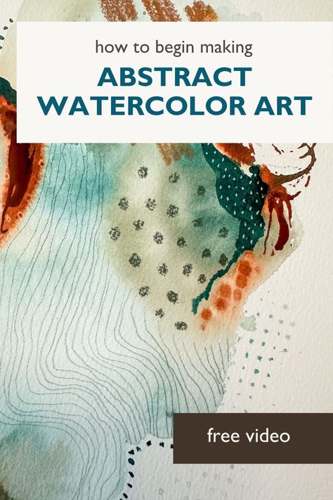 You can create abstract watercolor art, even as a beginner. Painting a loose abstract piece of art is a fun way to learn about how watercolor works and a chance to play with mark making.  Click now to watch and paint along. Abstract Watercolor Art Tutorial, Abstract Mark Making, Abstract Watercolor Tutorial, Make Abstract Art, Abstract Watercolor Paintings Tutorials, Watercolor Art For Beginners, Watercolor Loose, Watercolor Abstract Painting, Abstract Watercolor Flower