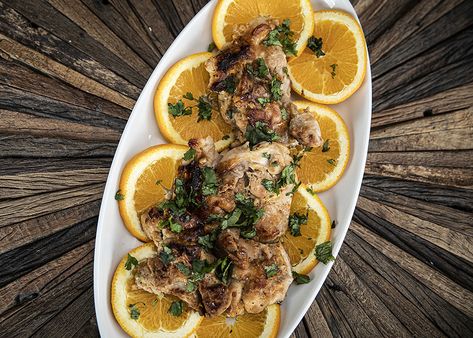 Key West Chicken, Portable Cooktop, Can Cooker, Honey Lime, Gluten Free Chicken, Orange Slices, Large Bowl, Chicken Thighs, Orange Juice