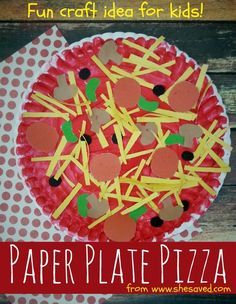 Paper Plate Pizza Craft, Paper Plate Pizza, Pizza Craft, Kindergarten Activity, Aktiviti Kanak-kanak, Kraf Diy, Daycare Crafts, Paper Plate Crafts, Plate Crafts