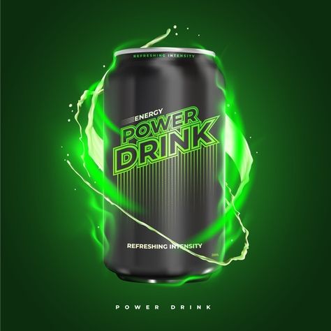 Power and refreshing energy drink produc... | Free Vector #Freepik #freevector #business #template #shopping #drink Drink Poster Design Ideas, Energy Drink Poster, Drink Poster Design, Energy Drinks Packaging, Fitness Bottle, Supplement Bottles, Poster Design Ideas, Heart Rhythm, Drink Poster