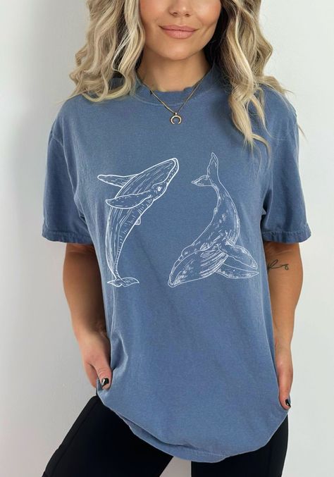 Whale Shirt Marine Biology T Shirt Humpback W Cute Shirt Designs Aesthetic, Whale Sketch, Ocean Shirt, Granola Girl Aesthetic, Save The Ocean, Save The Whales, Whale Shirt, Oversized T Shirt Dress, Shirt Template