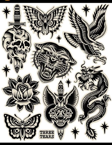 Black Flash Tattoos, Traditional Tattoo Black And White, Desenhos Old School, Traditional Tattoo Drawings, Tato Ikan Koi, Traditional Black Tattoo, Traditional Tattoo Flash Art, Traditional Tattoo Old School, Traditional Style Tattoo