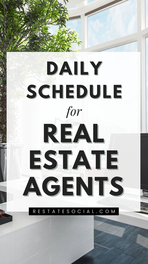 Learn the best daily schedule for real estate agents and how to plan your day as a Realtor! realtor planner | daily schedule real estate | real estate agent schedule | real estate agent planner | daily real estate schedule | realtor schedule | realtor tips | real estate agent tips Realtor Schedule, Realtor Planner, Beginner Real Estate Agent, Prospecting Real Estate, Real Estate Agent Tips, Realtor Advertising, Real Estate Vision Board, Real Estate Buyers Guide, Realtor Tips