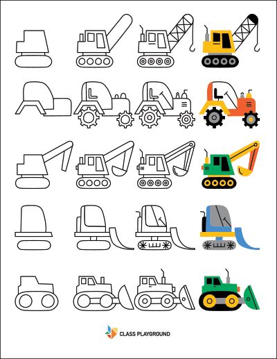 How To Draw Construction Vehicles Easy, How To Draw Trucks Step By Step, How To Draw Truck, Simple Truck Drawing, How To Draw Vehicles, Drawings With Shapes, Draw With Shapes, Truck Doodle, Drawing Vehicles