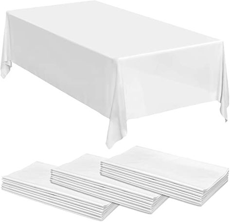 24 White Premium Plastic Tablecloth - 108 X 54 Plastic Table Cloth | Disposable Tablecloths | White Tablecloths | Plastic Table Cover | Paper Tablecloths for BBQ, Party, Fine Dining, Wedding ,Outdoor Paper Tablecloths, Plastic Table Cloth, Dining Wedding, Cloth Table Covers, Paper Tablecloth, Plastic Table Cover, Paper Table, Vinyl Tablecloth, Plastic Table Covers