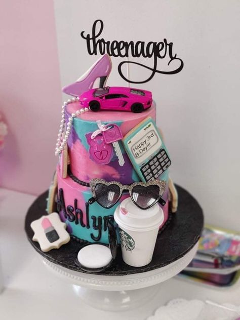 Threenager Birthday Ideas, Threenager Party Decor, 3nager Birthday Party Ideas, Three-nager Birthday Party Ideas, Threenager Party Invitation, Threenager Cake Ideas, Three Year Old Birthday Ideas, Little Miss Threenager Birthday Cake, Three Year Old Birthday Party Girl Themes