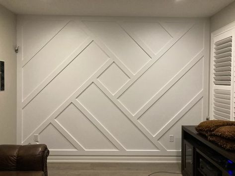 Trim Wall Design, Unique Wall Design, Batten Walls, Trim Wall, Accent Wall Design, Accent Wall Designs, Diy Accent Wall, Wood Accent Wall, Accent Walls In Living Room