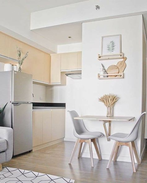 Condo Interior Design Small, Small Table And Chairs, Condo Interior Design, Small Condo, Small Kitchen Tables, Small Apartment Interior, Condo Interior, Small Kitchen Decor, Appartement Design