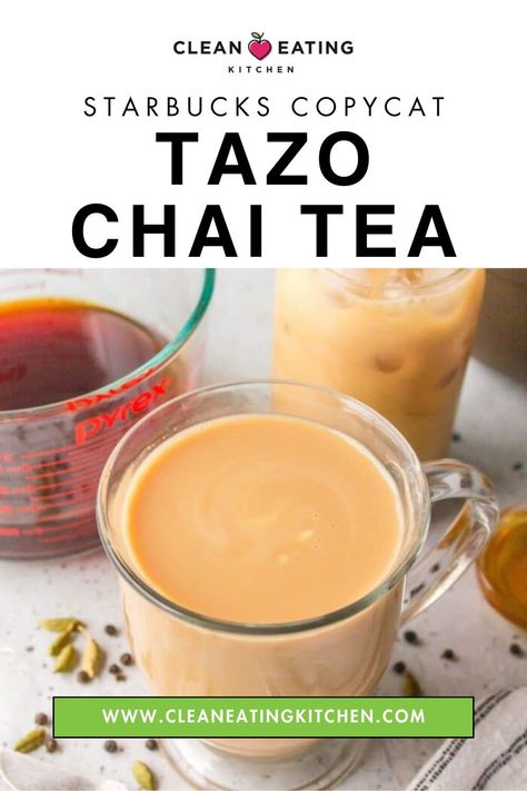 Craving the comforting taste of Starbucks' Tazo Chai Tea? Now you can enjoy it at home with this easy copycat recipe! Make a batch to store in the fridge and enjoy a cozy cup whenever you like. Just add milk and heat for a delicious treat. Tazo Chai Tea Concentrate Recipe, Chai Tea Latte Concentrate Recipe, Tazo Chai Tea Latte Recipe, Tea Concentrate Recipe, Tazo Chai Tea, Inflammatory Drinks, Tazo Chai, Chai Tea Concentrate, Healthy Teas Recipes