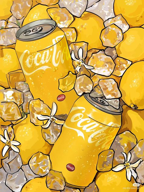 Yellow Lofi Aesthetic, Yellow Drawing Aesthetic, Cute Wallpapers Yellow Pastel, Food Art Wallpaper, Yellow Aesthetic Art, Green And Yellow Aesthetic, Lemons Background, Lemon Aesthetic, Lemon Wallpaper