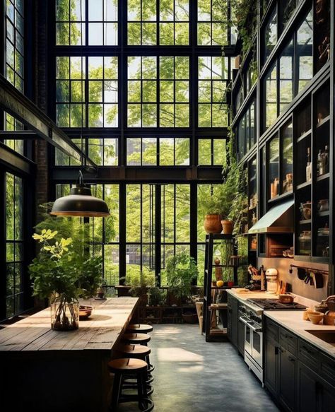 New York Loft Dream Home: Embrace the Dream Warehouse Living Exterior, Industrial Loft Design, Casa Loft, Loft Kitchen, New York Loft, Exposed Brick Walls, Concept Home, Loft House, Loft Design