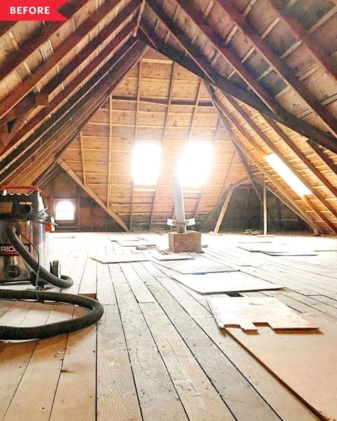 Credit: <a href="https://www.vintagesocietyco.com/project-attic-update-our-white-shiplap-attic-family-room/">B Vintage Co</a> Shiplap Attic, Attic Ideas Hangout, Small Attic Ideas Low Ceilings, Attic Family Room, Attic Conversion Ideas, Attic Room Ideas, Small Attics, Attic Makeover, Airy Bedroom