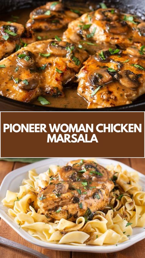 Pioneer Woman Chicken Marsala by Ree Drummond features chicken breasts, flour, mushrooms, shallots, garlic, Marsala wine, and heavy cream. This tasty Chicken Marsala makes a delicious dinner in about 40 minutes and serves 4 people. Bobby Flay Chicken Marsala, Chicken Marsala With Pasta, Chicken Marsala With Buttered Noodles, Pioneer Woman One Pan Meals, Pioneer Woman Chicken Marsala, Chicken Lombardy Recipes Marsala Wine, Olivia Adriance Recipes Chicken, Chicken Marsala Without Mushrooms, Authentic Chicken Marsala