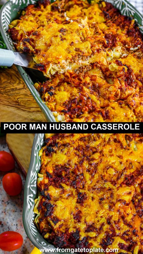 Husband Casserole, Best Hamburger Casserole Recipes, Hamburger Casseroles Recipes, Hamburger Dishes, Dinner Casserole Recipes, Ground Beef Casserole Recipes, Ground Beef Dishes, Poor Man, Beef Casserole Recipes