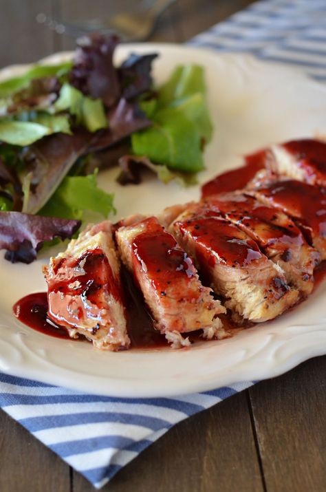 Menu Plan Monday #115 Chicken With Raspberry Sauce, Raspberry Chicken Recipes, Raspberry Sauce For Meat, Peppercorn Chicken, Raspberry Chicken, Life In The Lofthouse, Raspberry Salad, Recipes Bbq, Peppercorn Sauce