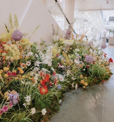 Wildflower Floor Arrangement, Wildflower Installation, Ground Floral Installation, Wildflower Weddings, Phuket Wedding, Floral Installation, Aisle Flowers, Flower Installation, May Weddings