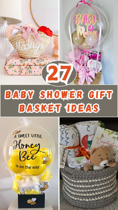 Discover 27 creative baby shower gift basket ideas that are perfect for any mom-to-be. From personalized essentials to adorable baby items, these baskets are easy to make and full of thoughtful surprises. Get inspired and create the perfect gift to celebrate the new arrival! Cute Diaper Gift Ideas, Baby Shower Gifts For Sister, Baby Girl Baby Shower Gift Ideas, Baby Shower Gift Card Presentation, Baby Girl Gift Basket Ideas, Baby Shower Gift Ideas Girl, Baby Boy Gifts Ideas, Baby Shower Gift Wrapping Ideas, Baby Shower Basket Gift Ideas