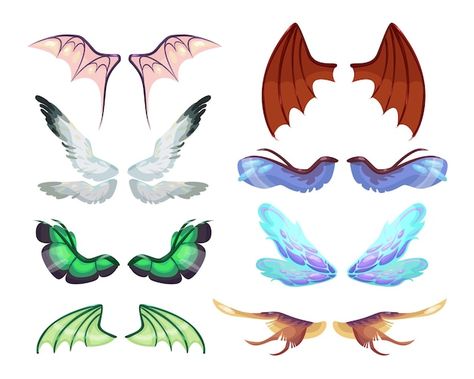 Dragon Wings Design, Dragon Refrences, Dragon Wings Drawing Reference, Dragon Wings Drawing, Creatures Mythical, Dragons Wings, Wings Ideas, Cartoon Wings, Fantasy Wings