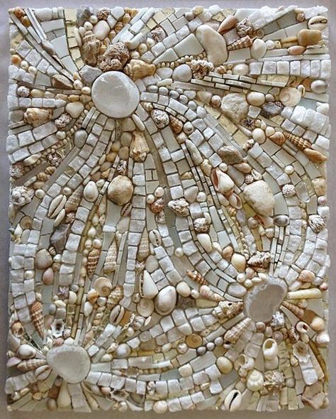 Untitled and Staying That Way. Easy Mosaic, White Mosaic Tile, Art Pierre, Shell Mosaic, Mosaic Madness, Mosaic Stained, White Mosaic, Glass Mosaic Art, Pebble Mosaic