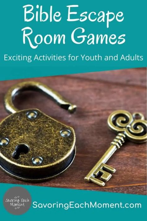 Bible Lessons For Teenagers Youth Groups, Escape Room Bible Theme, Free Bible Escape Room Printable, Teamwork Games For Teens, Youth Group Activities Teenagers Church, Christian Escape Room Ideas, Lock In Activities, Christian Escape Room, Bible Activities For Teens