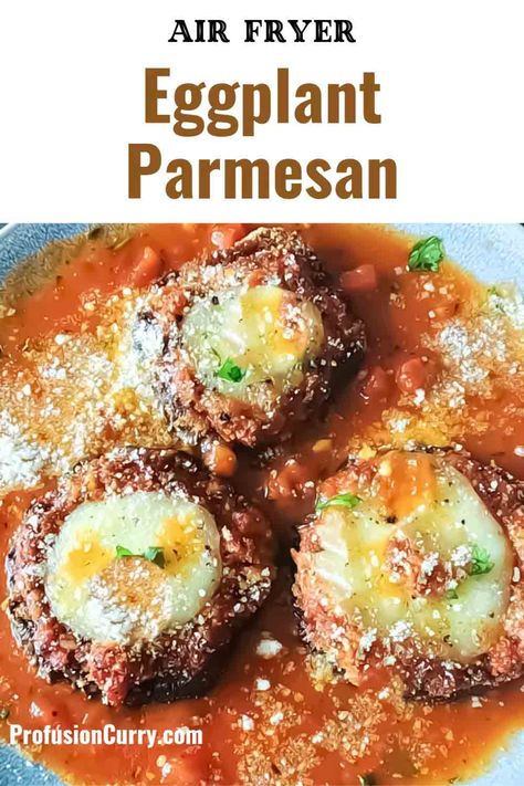 Air Fryer Eggplant Parmesan, Air Fryer Eggplant, Crispy Eggplant, Eggplant Parm, Eggplant Recipe, Air Fried Food, Airfryer Recipes, Gf Bread, Vegetarian Sandwich