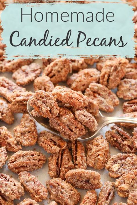 Pecan Recipe, Candied Pecan, Nut Dessert, Candied Pecans Recipe, Nut Butter Recipes, Walnuts Recipe, Egg Food, Glazed Pecans, Cinnamon Pecans