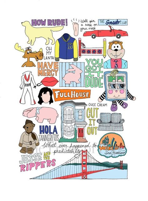 Full House Collage Print - FREE SHIPPING House Collage, Full House, Lightroom Presets, San Francisco, Collage