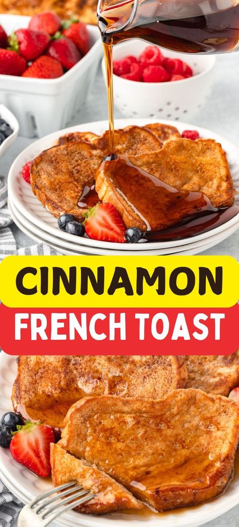 This easy cinnamon French toast recipe is the perfect breakfast! Made with simple ingredients, it’s crispy on the outside, soft on the inside, and packed with cinnamon flavor. A must-try for any brunch or quick morning meal! Cinnamon Toast Bread, French Toast Without Milk, Quick French Toast, Easy Cinnamon French Toast, Cinnamon French Toast Recipe, French Toast Recipe Cinnamon, Awesome French Toast Recipe, Homemade French Toast, Easy French Toast Recipe