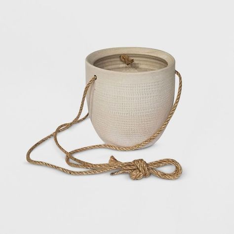 6" Textured Ceramic Hanging Planter White - Project 62™ | Target Jute Hanging, Hanging Plant Holder, Hanging Vines, Brass Planter, Project 62, Planter Pots Outdoor, Up House, Old Dressers, Painted Brick