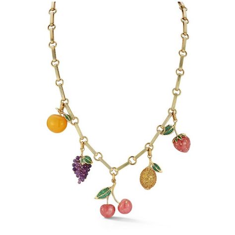 Resort Jewelry, Sour Grapes, Fruit Necklace, Perfect Peach, Strawberry Charm, Elegant Jewellery, Fruit Jewelry, Classy Jewelry, Brown Diamond