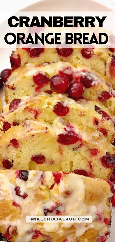 Bread Thanksgiving, Orange Bread Recipe, Orange Tart, Cranberry Bread Recipes, Holiday Flavors, Orange Bread, Dessert Halloween, Cranberry Orange Bread, Christmas Elegant