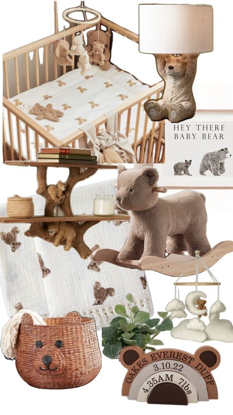 Rustic Nursery Room Ideas, Teddy Bear Nursery Theme, Bear Nursery Theme, Baby Bear Nursery, Teddy Bear Nursery, Baby Nursery Inspiration, Moms Goals, Bear Nursery, Nursery Theme