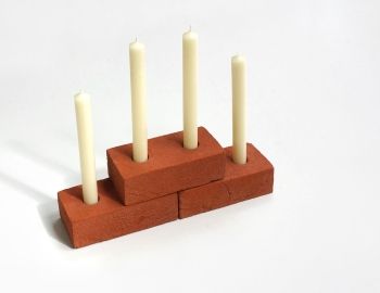 Rich Building, Brick Candle Holder, Timber Stair, Treehouse Hotel, Handmade Candle Holders, Office Chair Design, Single Candle, Minimalist Lighting, Building Material