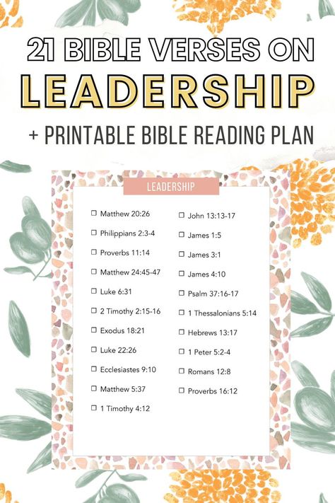 Bible Verse About Leadership, Biblical Leadership, Bible Verses Scriptures, Leadership Examples, Bible Reading Plans, Leadership Quotes Inspirational, Servant Leadership, Bible Says, Ministry Ideas