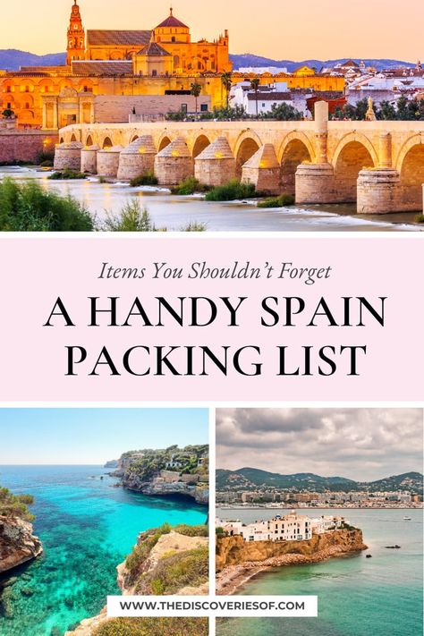 What To Pack For Spain, Pack For Spain, Packing List Spring, Spain Packing List, Study Abroad Packing List, Packing List Kids, Study Abroad Packing, Spain Travel Outfits, Outfits For Spain