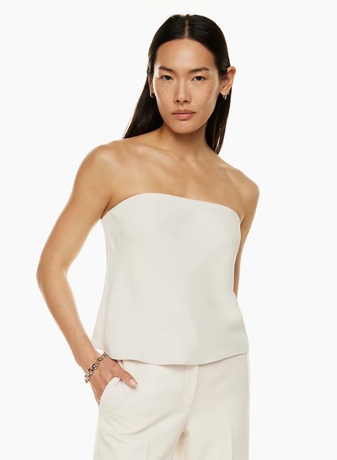 Strapless Blouse, Sleeveless Blouses, Flare Top, Tube Tops, Fitted Blouses, Cropped Tube Top, Matte Satin, Satin Blouse, Satin Top