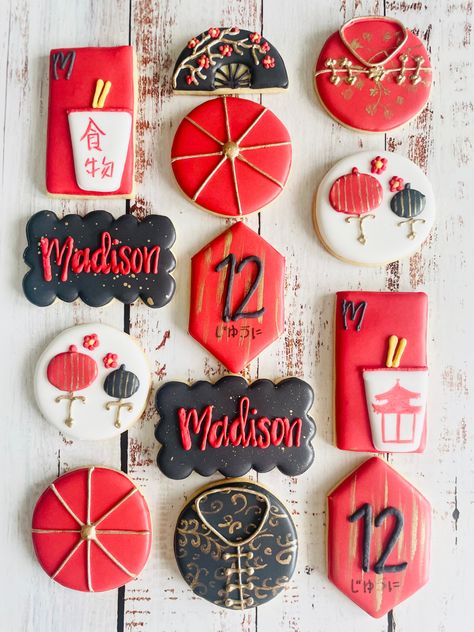 Hibachi Cookies Decorated, Birthday Cookies Decorated, Decorative Cookies, Decorated Sugar Cookies, Cookies Decorated, Birthday Cookies, Sugar Cookies Decorated, Cookie Decorating, Sugar Cookies