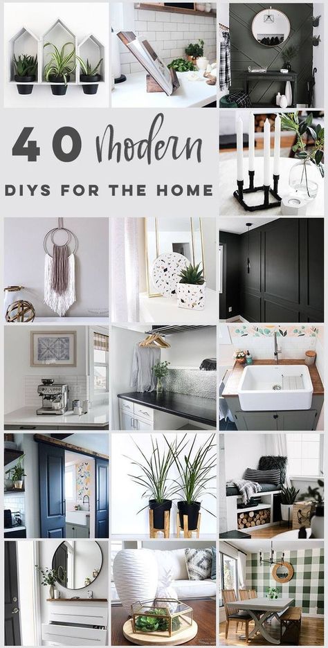 Amazing budget-friendly DIY projects for the modern home. These easy modern home decor ideas can transform the look of your home. They are cheap projects that don't look cheap! Modern Home Decor Ideas, Ideas Para Organizar, Inspire Me Home Decor, Design Del Prodotto, Decor Guide, Easy Home Decor, Decor Minimalist, Modern Diy, Modern Home Decor