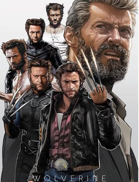 X-Men Logan is a fictional character designed by Marvel comics. A well-known hero sometimes anti-hero played by Hugh Jackman in the most successful series X-Men. The most notable characteristics are the pair of three claws. Wolverine Movie Poster, Wolverine Comic Art, Xman Marvel, Wolverine Movie, Wolverine Comic, Wolverine Art, Karakter Marvel, The Wolverine, Wolverine Hugh Jackman